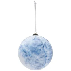 Boule de Noël design boréal bleu et blanc Ø12 cm