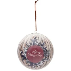 Boule de Noël design champêtre Ø12 cm