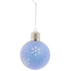 Boule de Noël design hiver flocon pingouin ours bleu et blanc x2