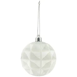 Boule de Noël design matelassé uni blanc