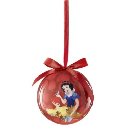 Boule de Noël Disney Blanche-Neige avec ses amis animaux rouge