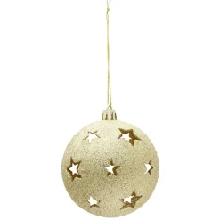 Boule de Noël dorée déco étoile Ø8 cm