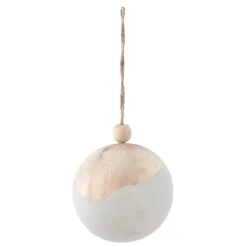 Boule de Noël en bois blanc naturel