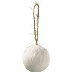 Boule de Noël en plume et lien en jute