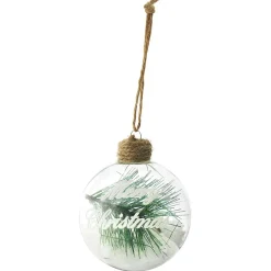 Boule de Noël en verre avec décor nature vintage