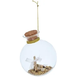 Boule de Noël en verre décor parchemin