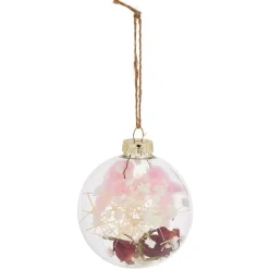 Boule de Noël en verre intérieur fleurs séchées Ø8cm