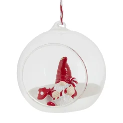 Boule de Noël en verre ouverte avec décor intérieur Ø8cm- 3 modèles