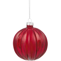 Boule de Noël en verre rouge à suspendre
