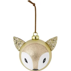 Boule de Noël faon doré Ø8cm