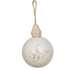 Boule de Noël forme goutte blanc naturel x3