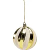 Boule de Noël jaune doré et blanc x12