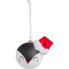 Boule de Noël kawaii pingouin avec bonnet rouge Ø8cm