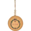 Boule de Noël kraft motif couronne Merry Christmas marron Ø12cm