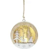 Boule de Noël lumineuse en bois design paysage