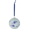Boule de Noël motif banquise bleu et blanc Ø8cm - 3 modèles
