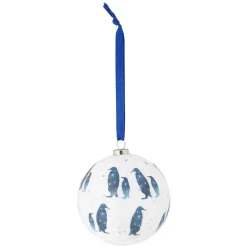 Boule de Noël motif banquise bleu et blanc Ø8cm - 3 modèles