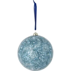 Boule de Noël motif galaxie bleu et blanc Ø8cm