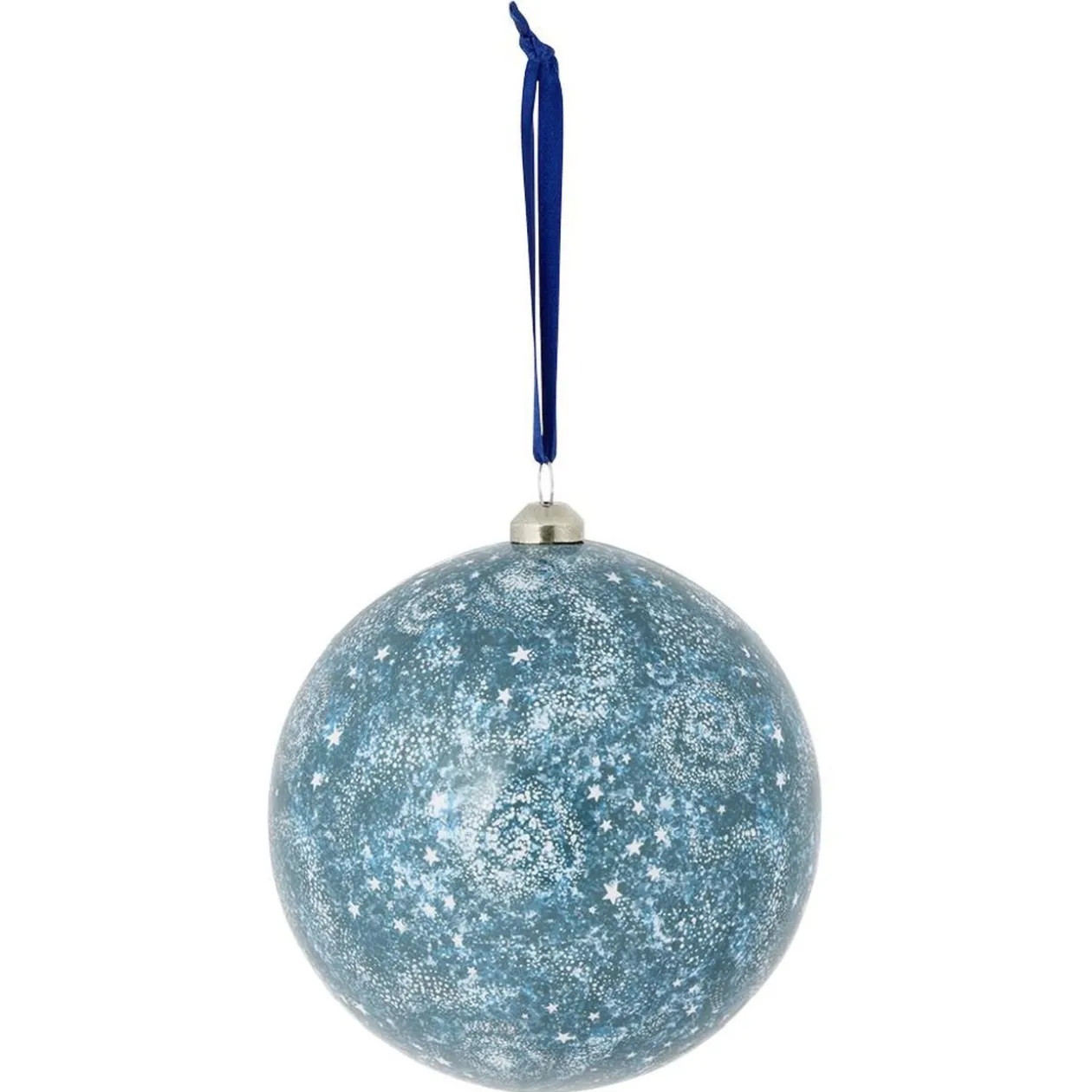 Boule de Noël motif galaxie bleu et blanc Ø8cm