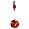 Boule de Noël motif pois rouge blanc