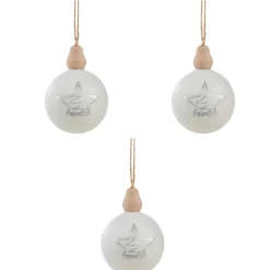 Boule de Noël motif étoile finition mate x3