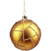 Boule de Noël orange décor perles dorées Ø8cm