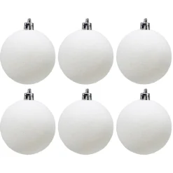 Boule de Noël pailletée blanche Ø6cm x6