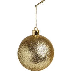 Boule de Noël paillette doré Ø6cm x3