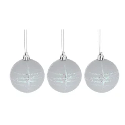 Boule de Noël pastel à rayures pailletées x 6