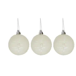 Boule de Noël pastel à rayures pailletées x 6