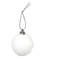 Boule de Noël plastique blanc x6