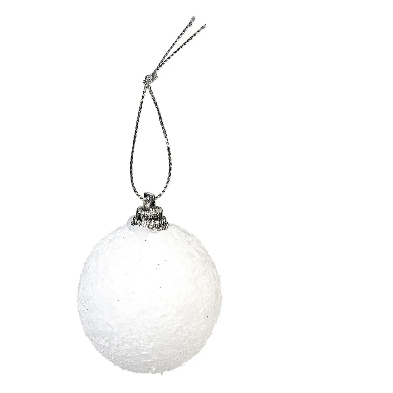 Boule de Noël plastique blanc x6