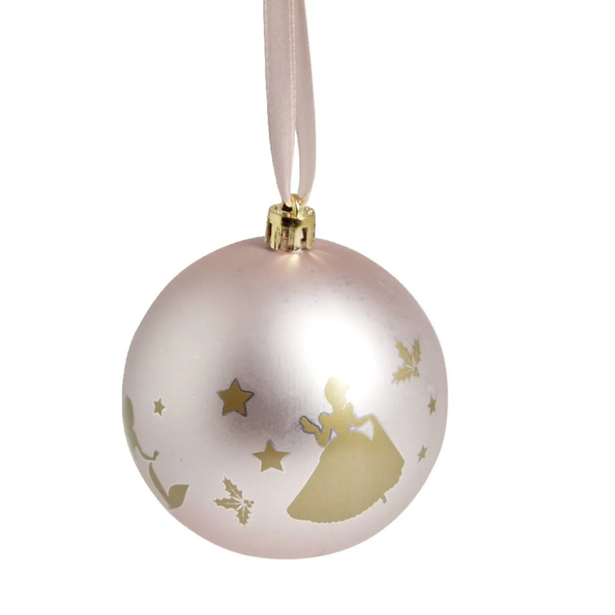 Boule de Noël Princesses Disney rose Ø8cm x4