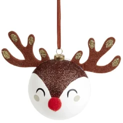 Boule de Noël renne kawaii Ø8cm
