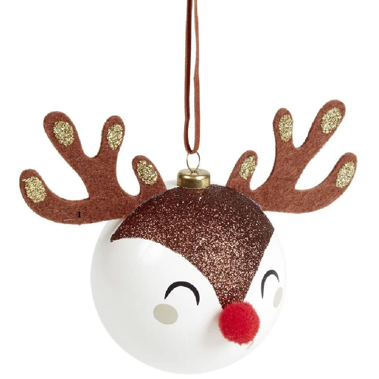 Boule de Noël renne kawaii Ø8cm