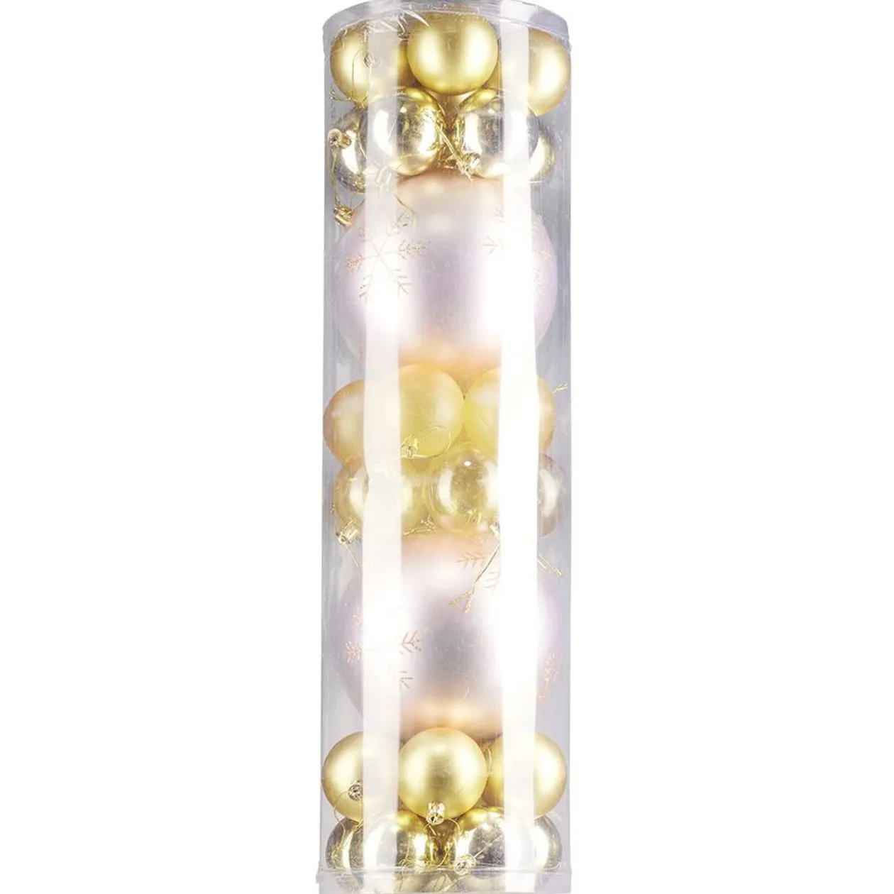 Boule de Noël rose et dorée x32