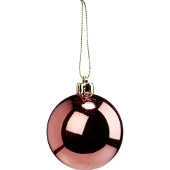 Boule de Noël rose foncé brillant Ø6cm