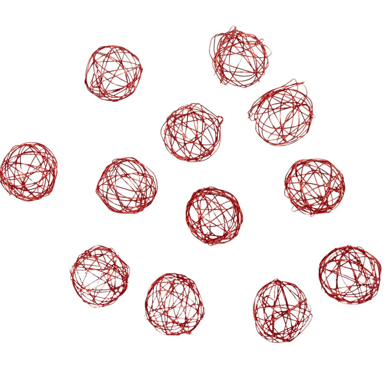 Boule de Noël rouge ajourée x 12