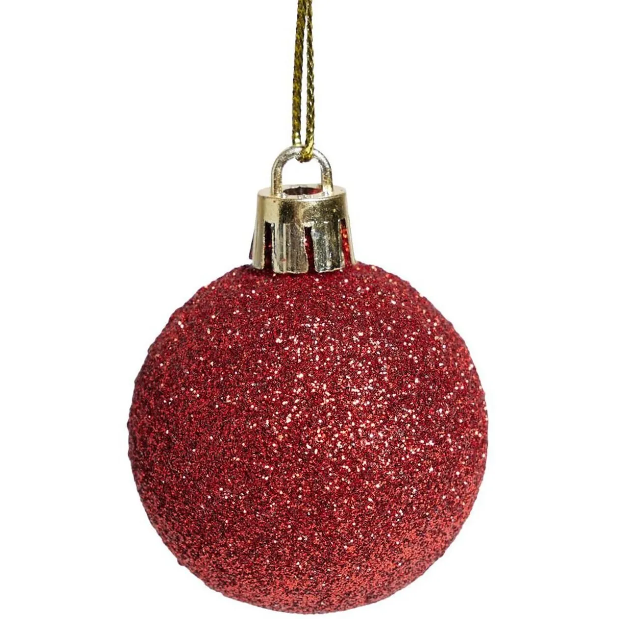 Boule de Noël rouge brillant pailleté mat x20