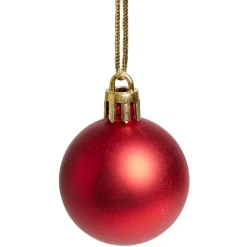 Boule de Noël rouge brillant pailleté mat x20