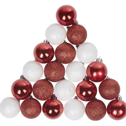 Boule de Noël rouge et blanche x25