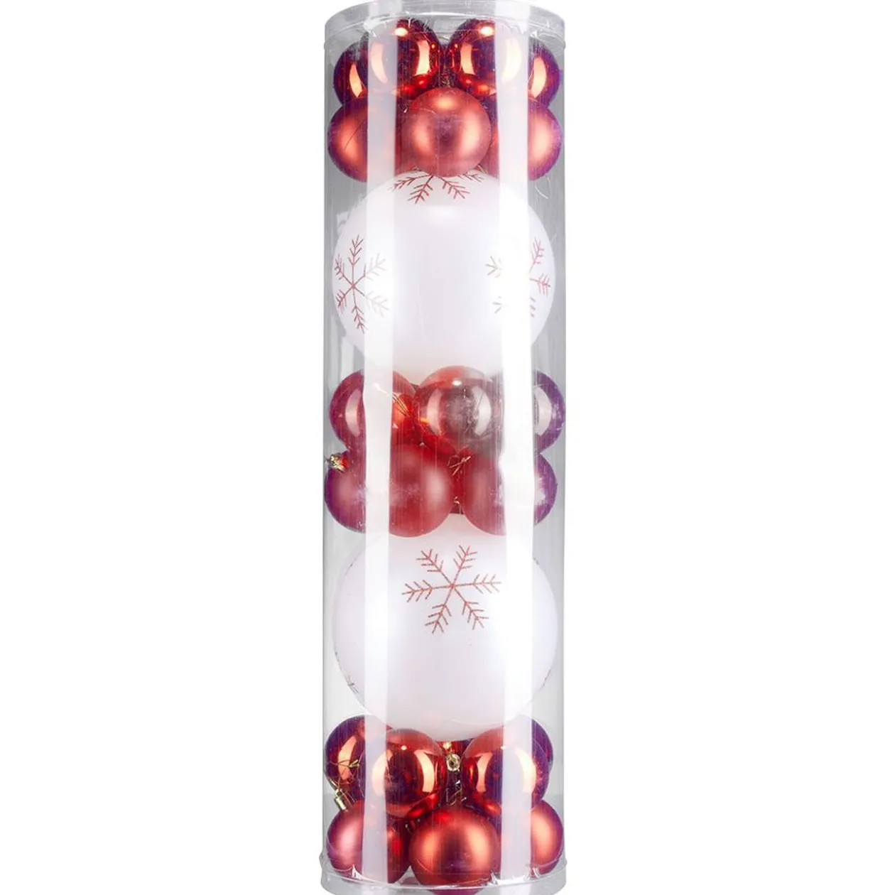 Boule de Noël rouge et blanche x32