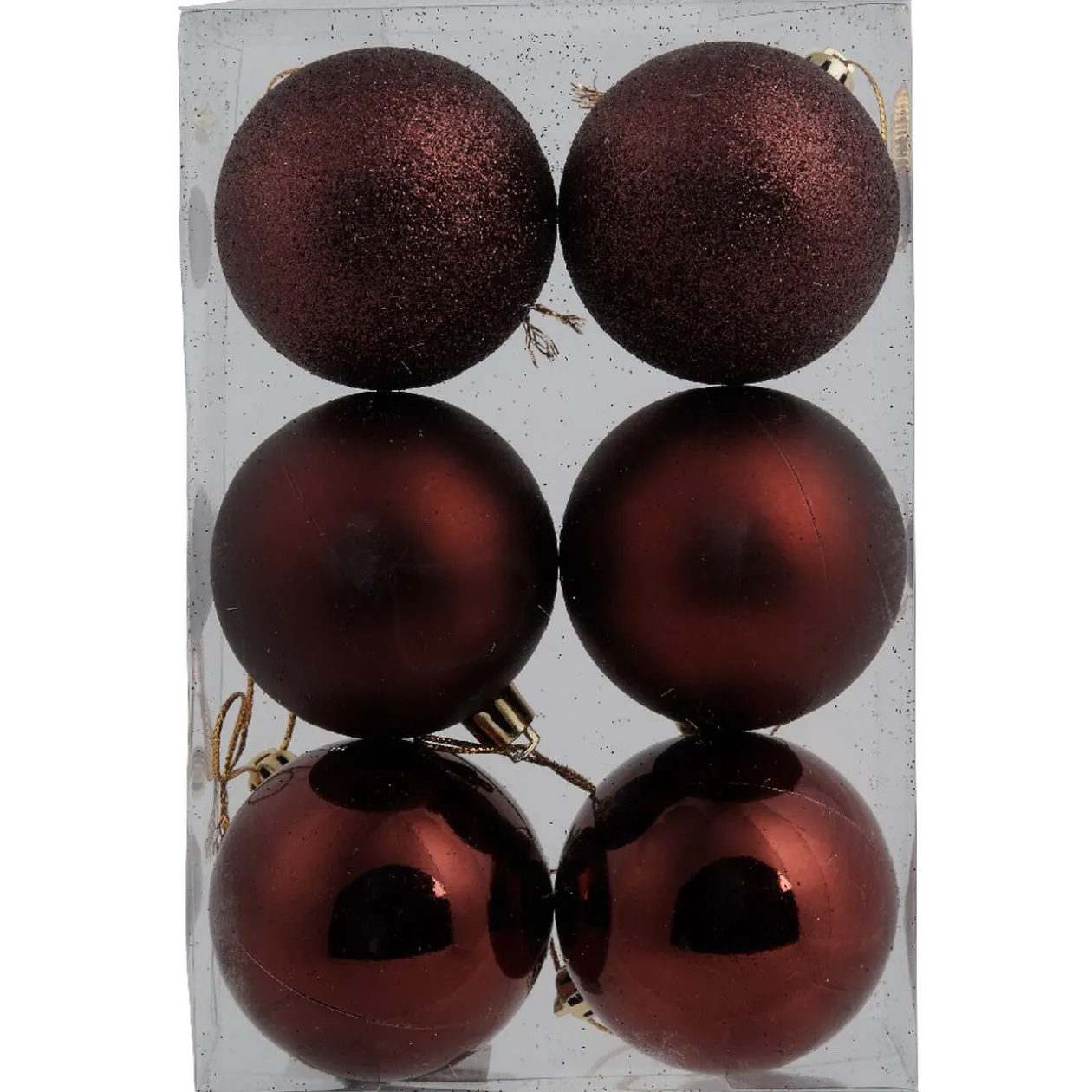 Boule de Noël rouge rose x6