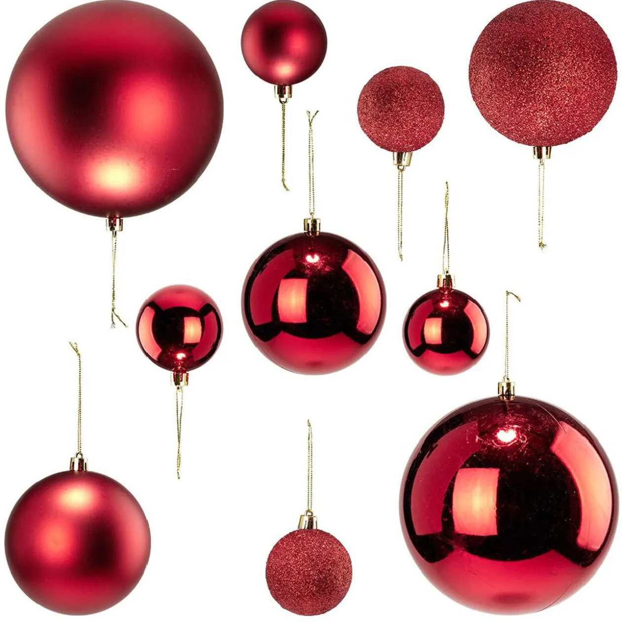 Boule de Noël rouge x15