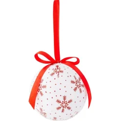 Boule de Noël style traditionnel rouge et blanc Ø8cm - 2 modèles
