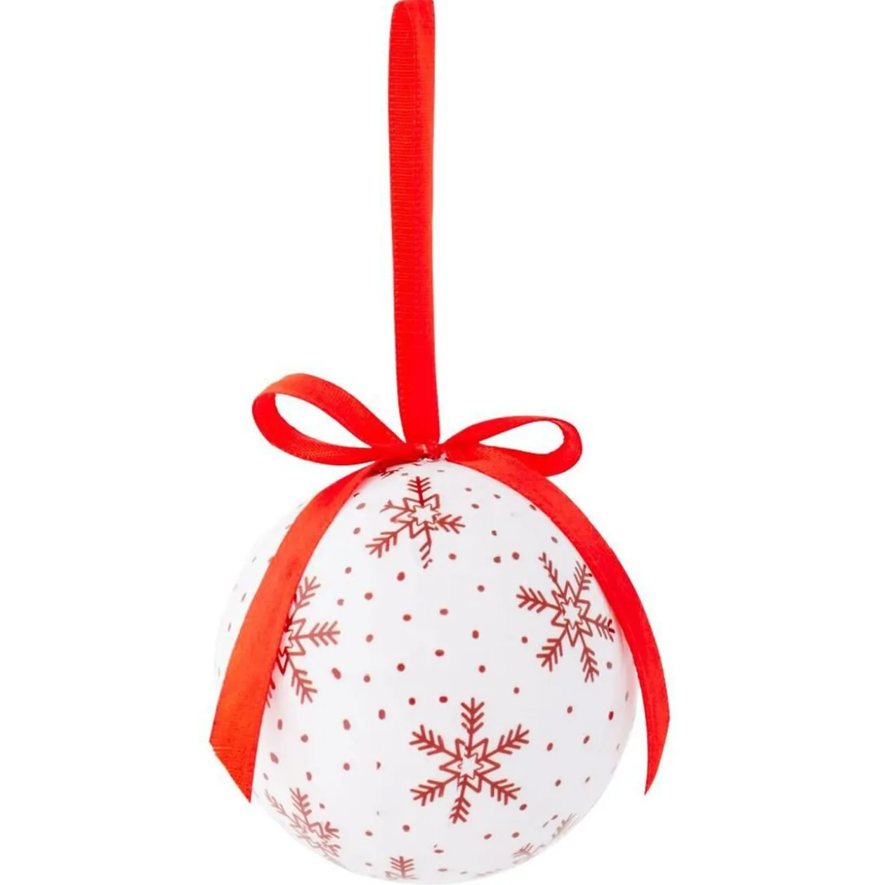 Boule de Noël style traditionnel rouge et blanc Ø8cm - 2 modèles