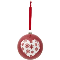 Boule de Noël traditionnelle rouge et blanche
