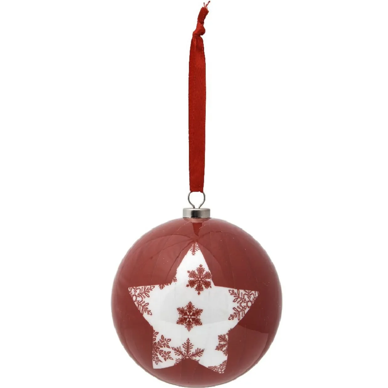 Boule de Noël traditionnelle rouge et blanche