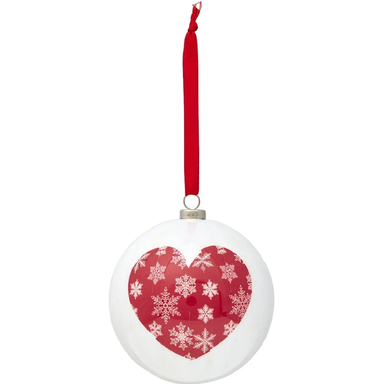 Boule de Noël traditionnelle rouge et blanche