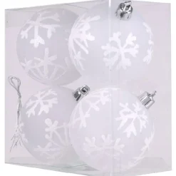 Boule de Noël transparente blanche x4